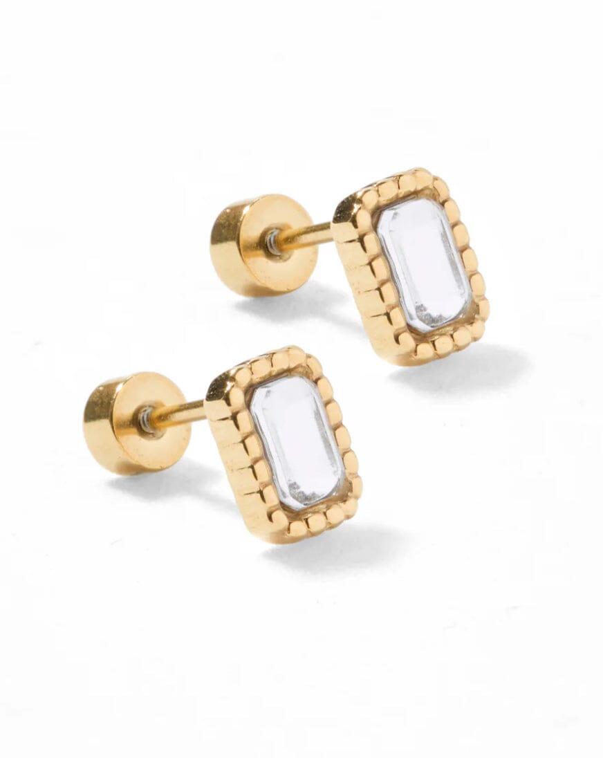 Screwback Stud Madison Clear JEWELRY LINNY CO