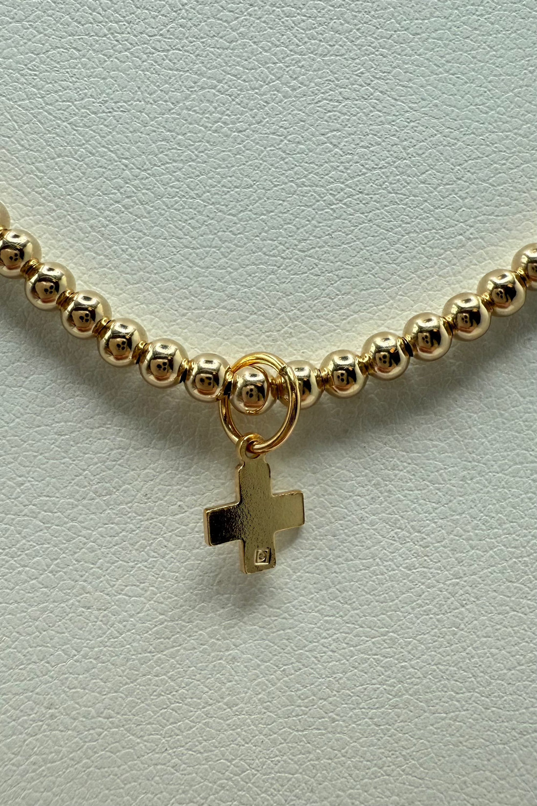 15" Choker Classic 3mm Bead Signature Cross JEWELRY ENEWTON