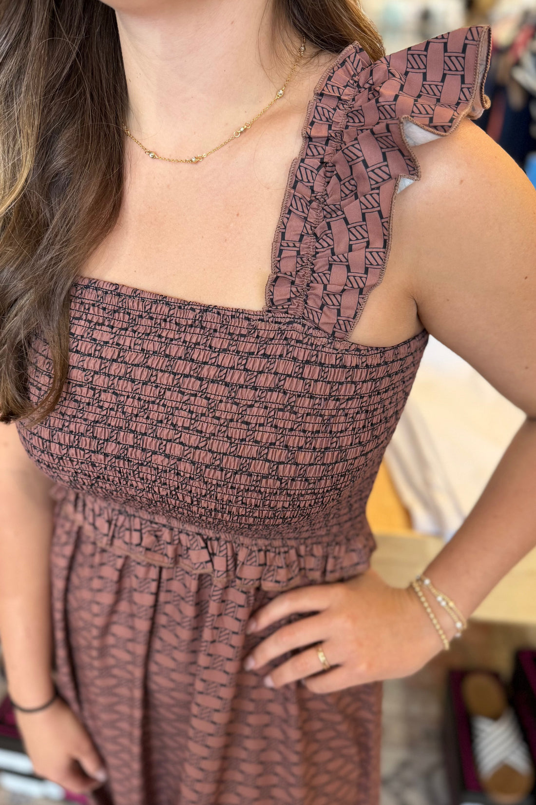 Sleeveless Smocked Dress DRESS STERLINGKREEK