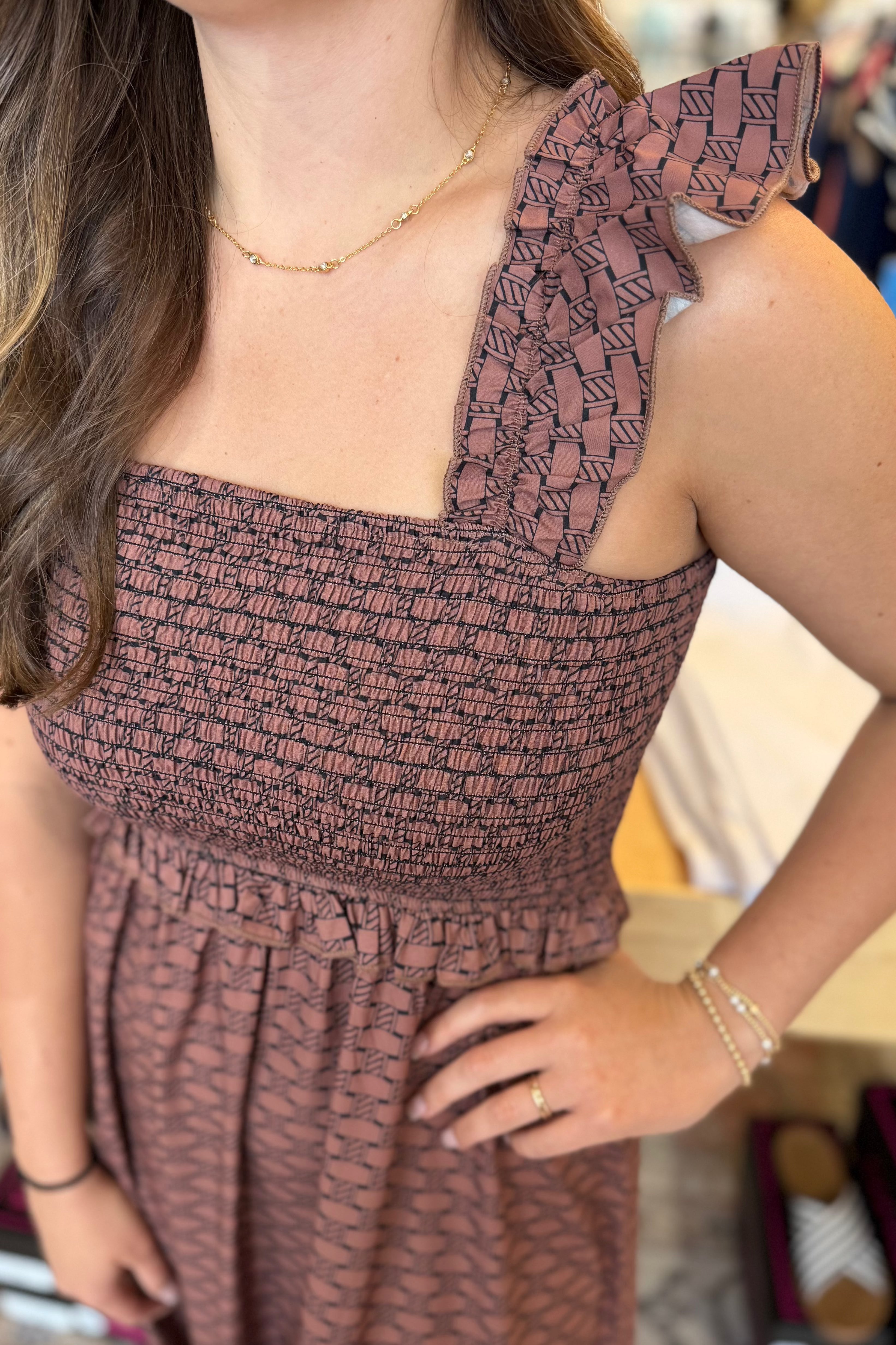 Sleeveless Smocked Dress DRESS STERLINGKREEK