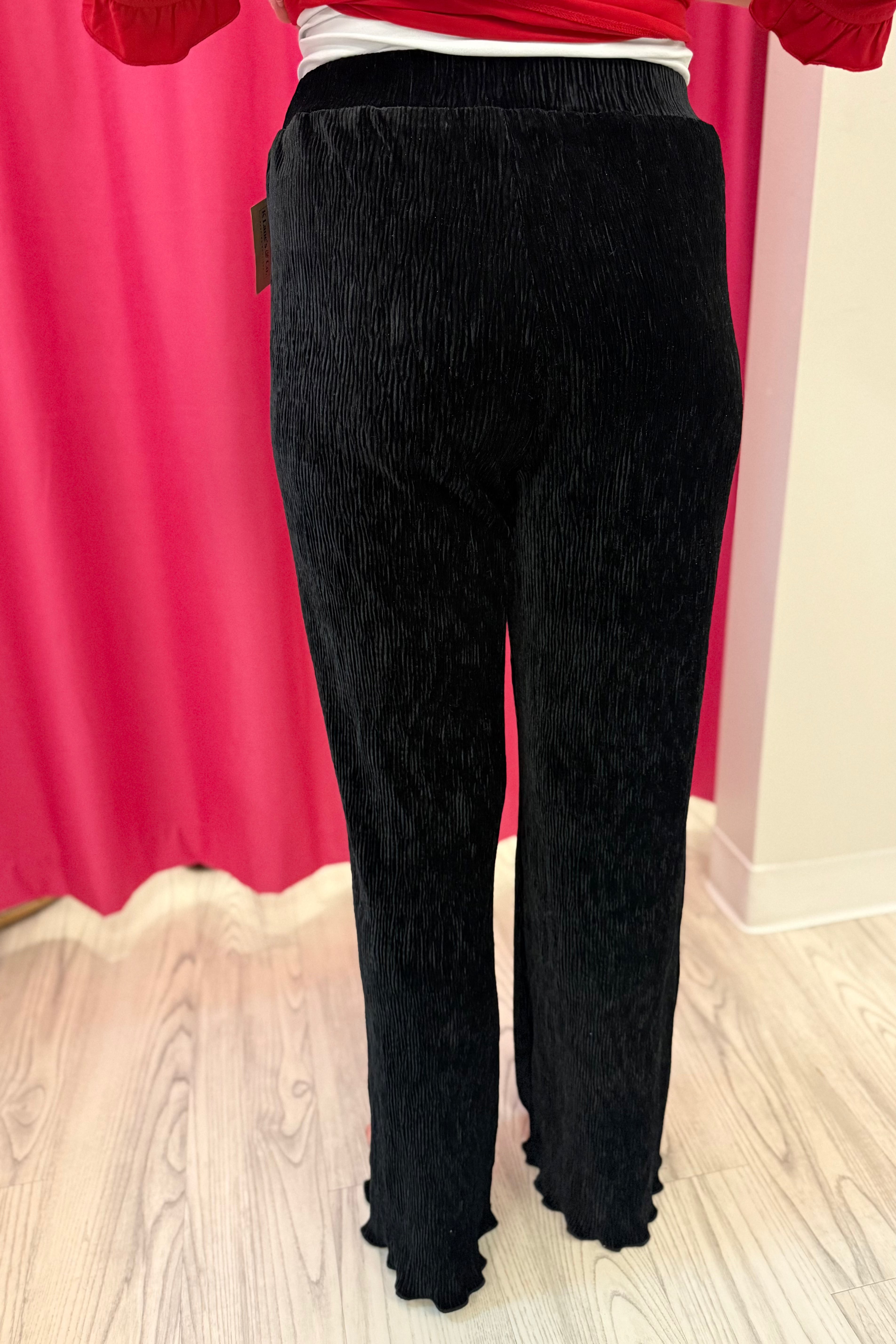 Crinkle Velvet Pull On Pants BOTTOMS HEM AND THREAD