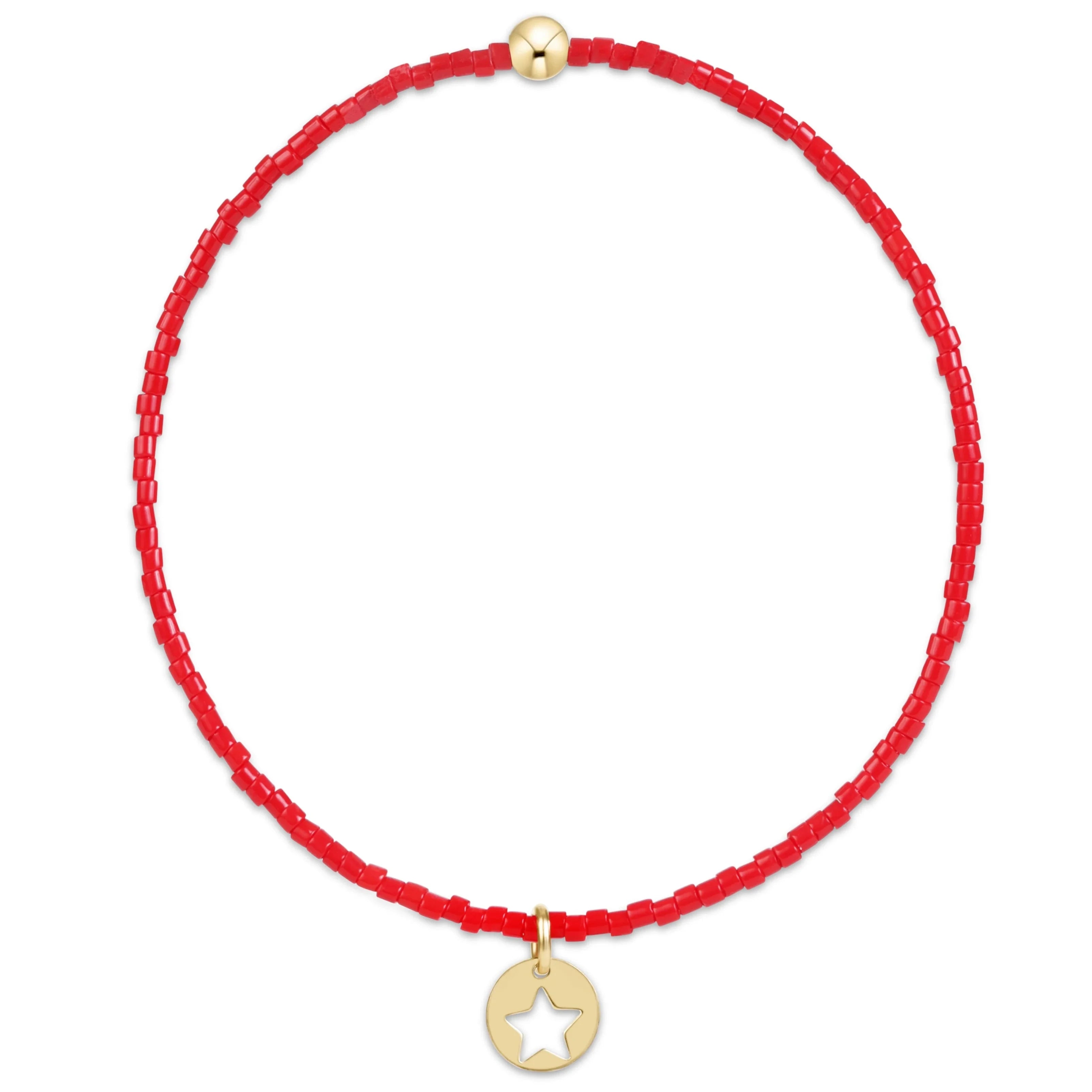 Enewton Hope Classic Bracelet-Bright Red-Star Small Gold Disc JEWELRY ENEWTON
