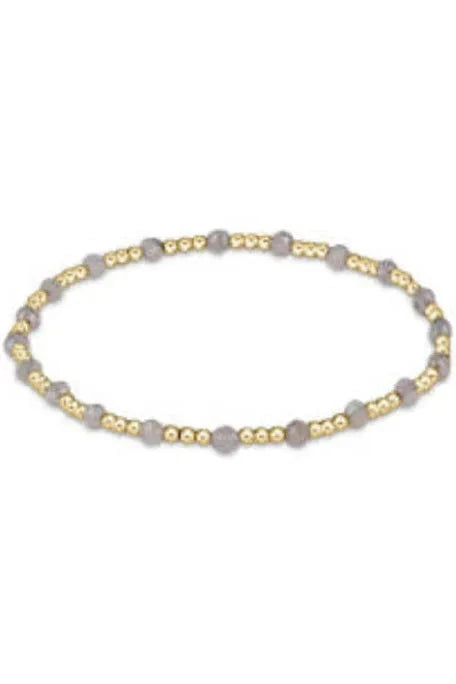 Gemstone Gold Sincerity Pattern 3mm Bead Bracelet-Labradorite JEWELRY ENEWTON