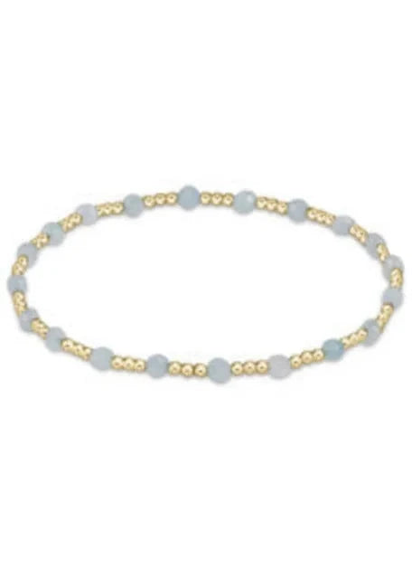 Gemstone Gold Sincerity Pattern 3mm Bead Bracelet-Aqua JEWELRY ENEWTON