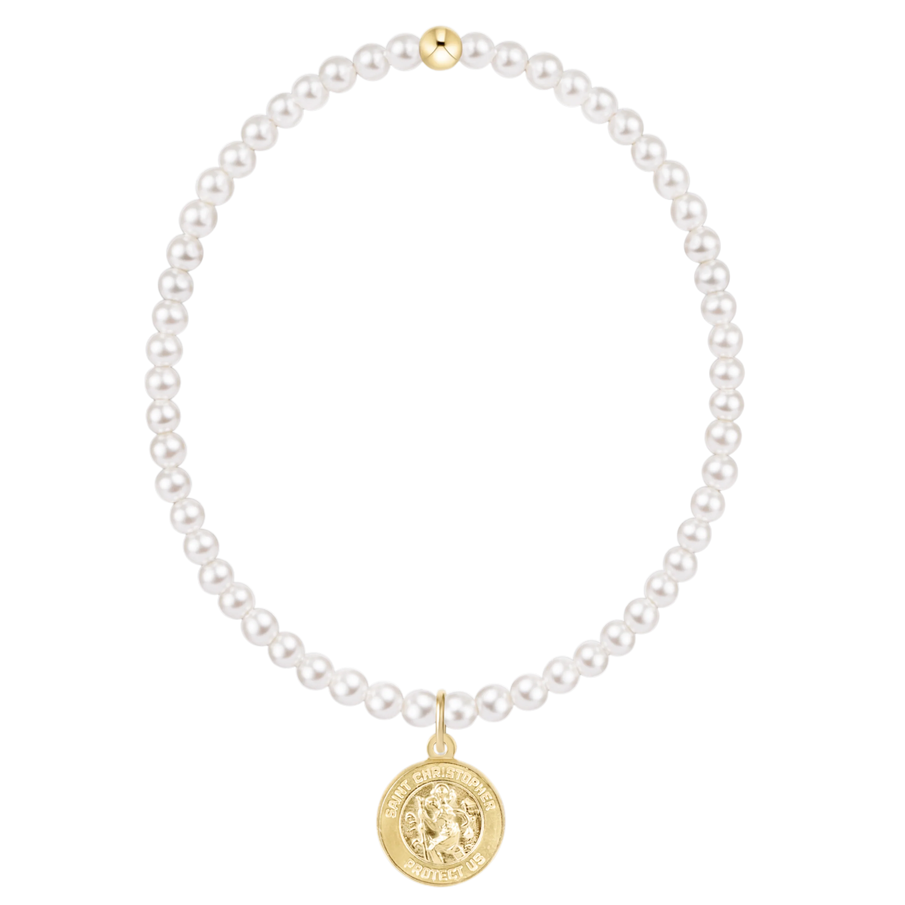 Enewton Classic Pearl 3mm Bracelet - Protection Gold Disc