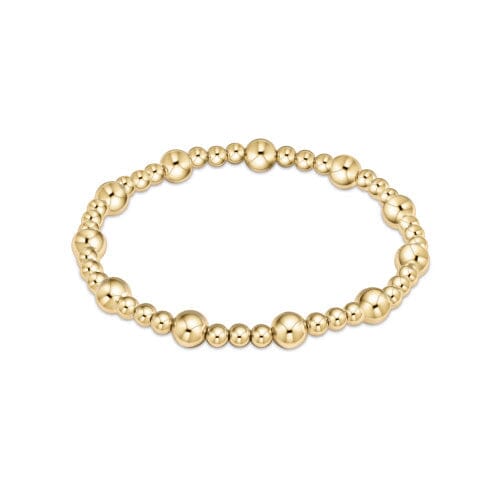 Classic Sincerity Pattern 6mm Bead Bracelet - Gold JEWELRY ENEWTON