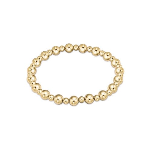 Classic Grateful Pattern 6mm Bead Bracelet - Gold JEWELRY ENEWTON
