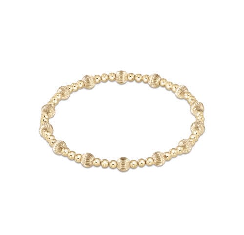 Dignity Sincerity Pattern 5mm Bead Bracelet - Gold JEWELRY ENEWTON