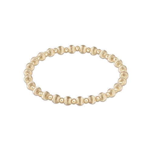 Dignity Grateful Pattern 5mm Bead Bracelet - Gold JEWELRY ENEWTON