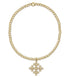 Classic Gold 2.5mm Bead Bracelet - Classic Beaded Signature Cross Encompass Gold Charm JEWELRY ENEWTON