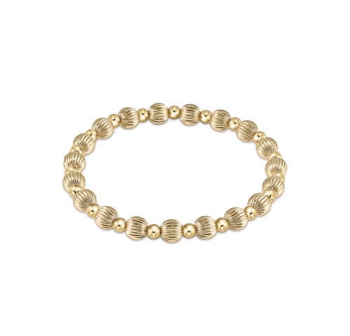 Dignity Grateful Pattern 6mm Bead Bracelet - Gold JEWELRY ENEWTON
