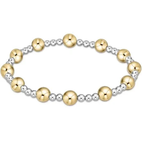 Classic Sincerity Pattern 6mm Bead Bracelet - Mixed Metal JEWELRY ENEWTON