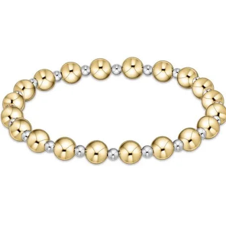 Classic Grateful Pattern 6mm Bead Bracelet - Mixed Metal JEWELRY ENEWTON