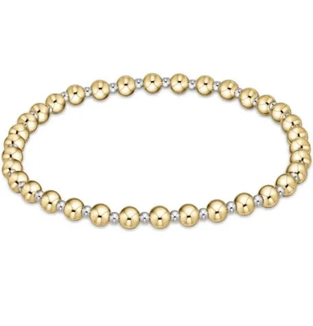 Classic Grateful Pattern 4mm Bead Bracelet - Mixed Metal JEWELRY ENEWTON
