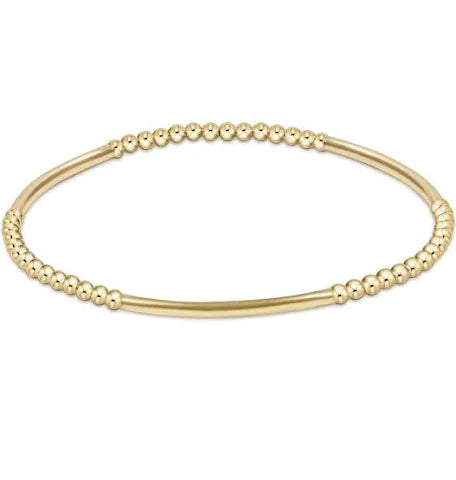 Bliss Bar Gold Pattern 3mm Bead Bracelet - Gold JEWELRY ENEWTON