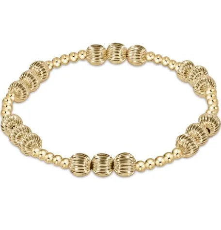 Dignity Joy Pattern 6mm Bead Bracelet - Gold JEWELRY ENEWTON