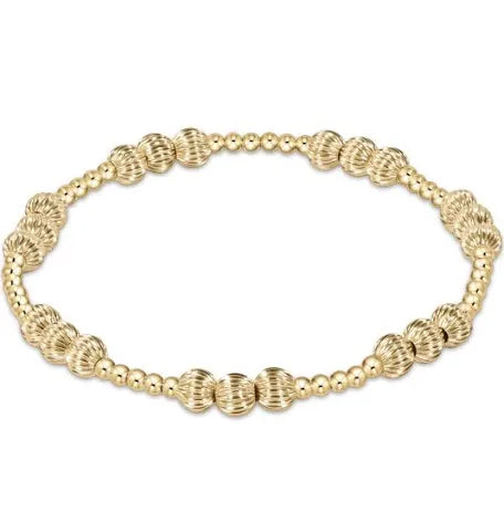 Dignity Joy Pattern 5mm Bead Bracelet - Gold JEWELRY ENEWTON