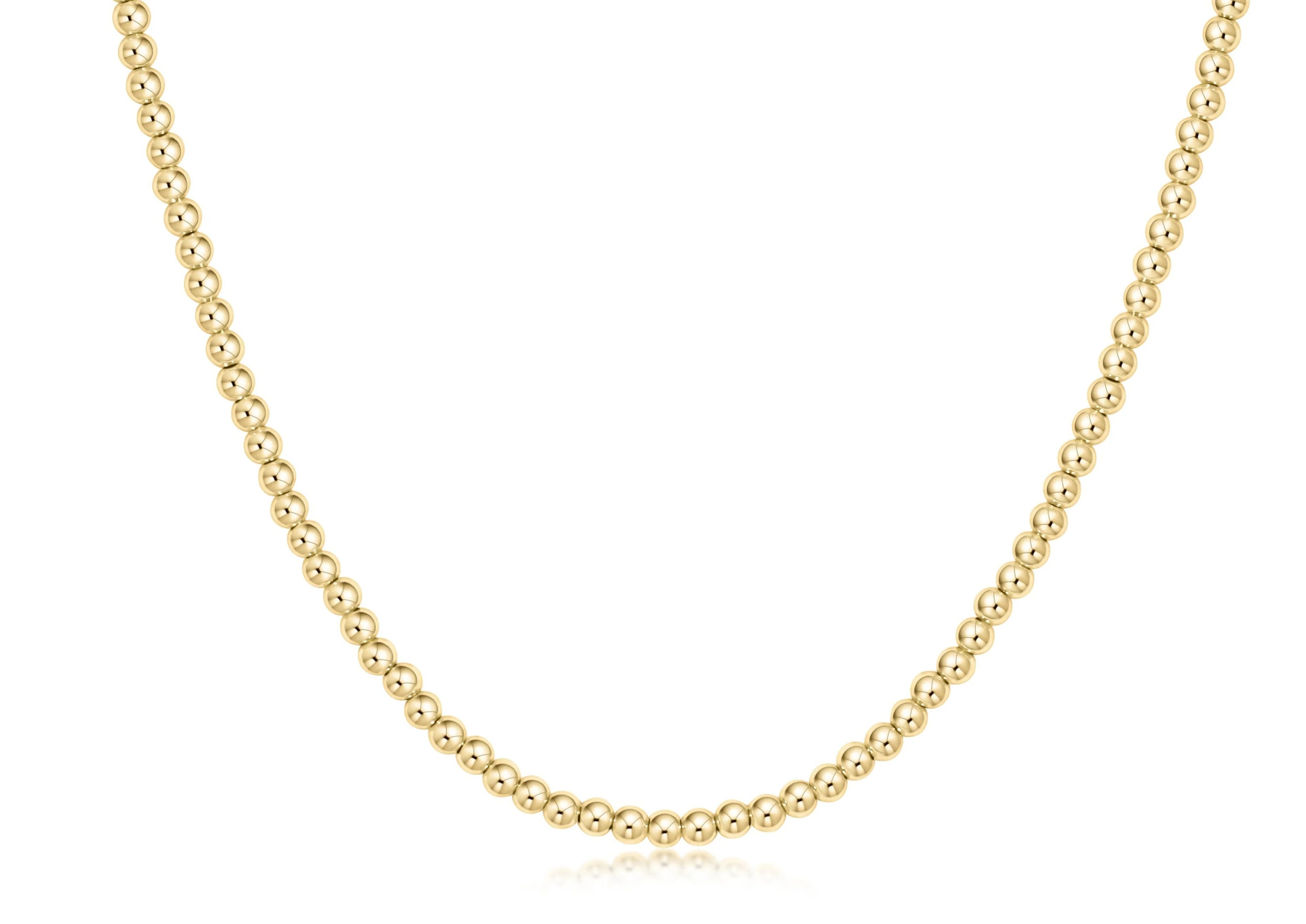 15" Choker Classic Gold 3mm Bead JEWELRY ENEWTON