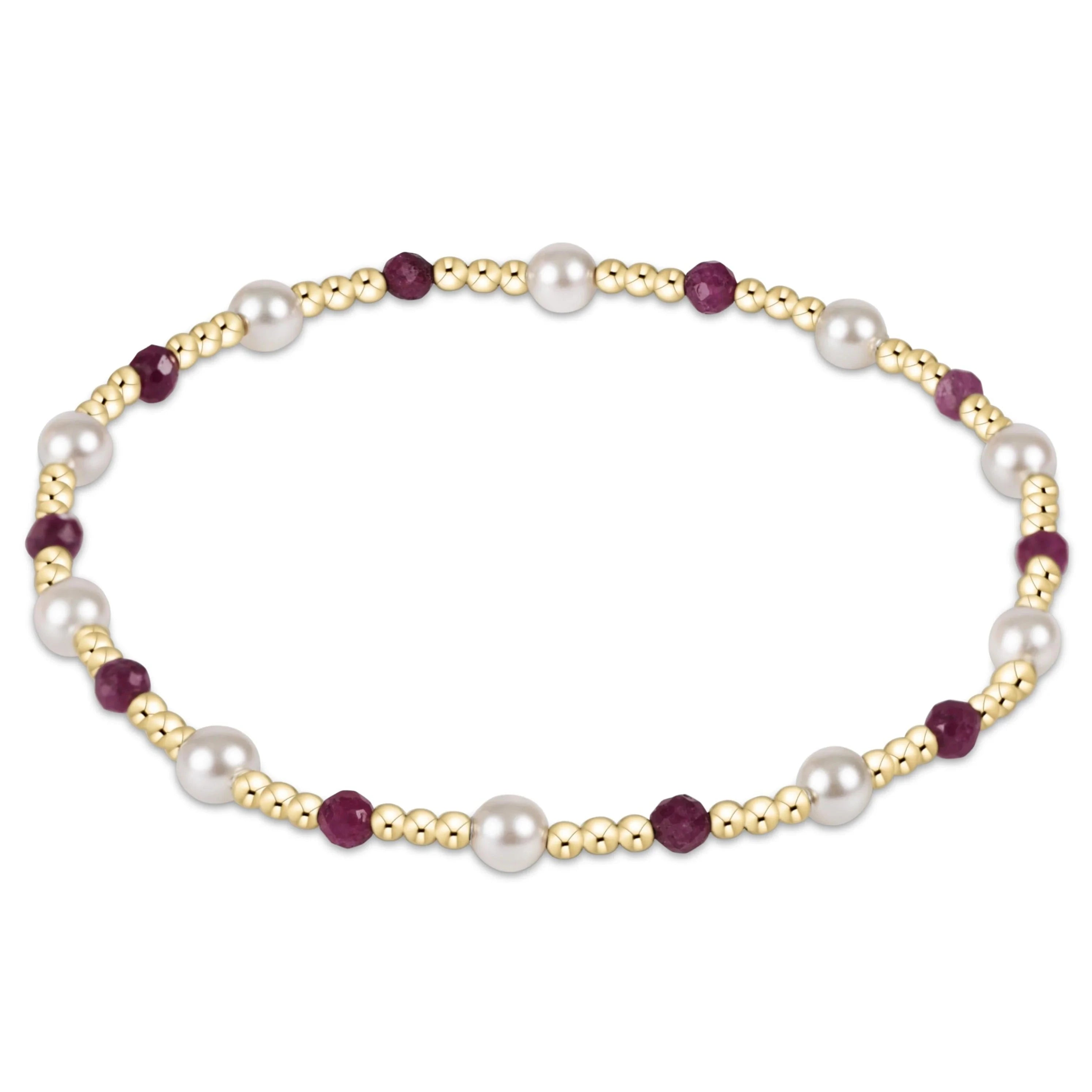 Enewton Pearl Sincerity Pattern 4mm Bead Bracelet- Ruby JEWELRY ENEWTON