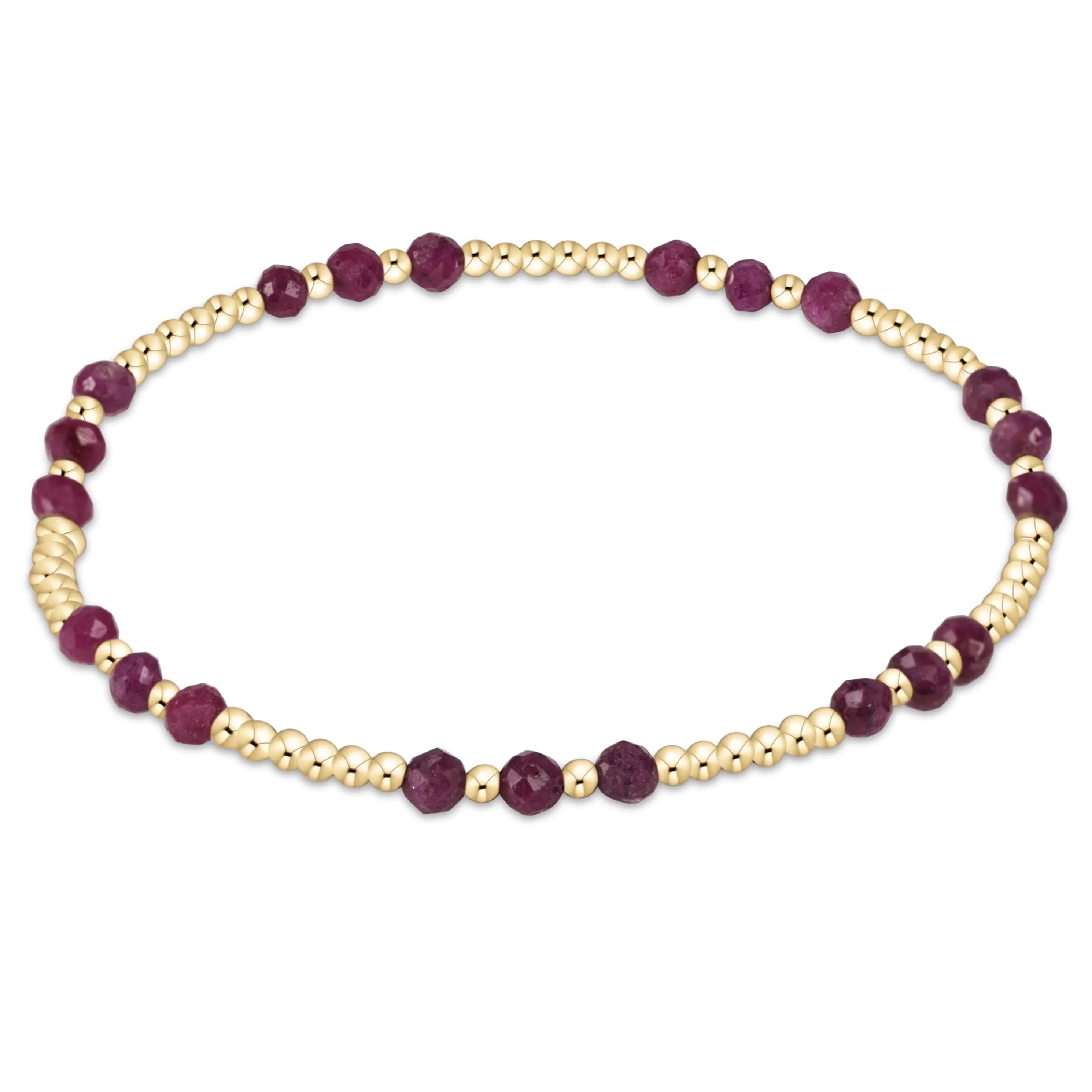 Enewton Gemstone Gold Joy Pattern 3mm Bead Bracelet- RUBY JEWELRY ENEWTON