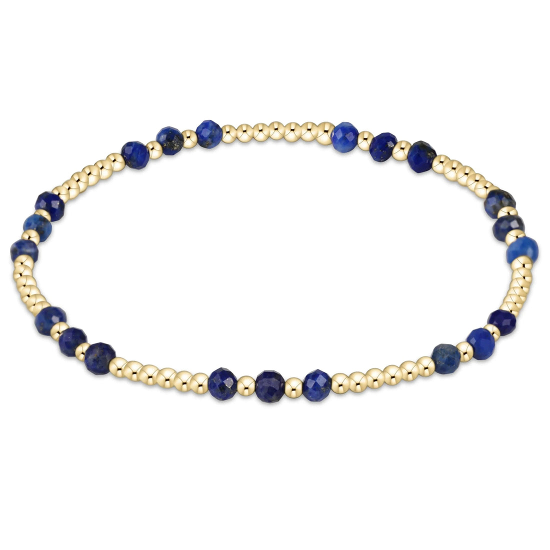 Enewton Gemstone Gold Joy Pattern 3mm Bead Bracelet- Lapis JEWELRY ENEWTON
