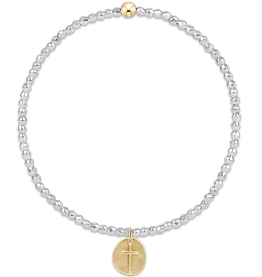 Enewton Bright Silver Faceted Hematite 2mm Bead Bracelet Inspire Small Gold Charm JEWELRY ENEWTON