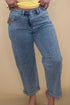 Slouchy Barrel Textured Denim Jeans BOTTOMS RISEN 