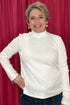Long Sleeve Mock Neck Knit Top w/Button MISSY BASIC KNIT LIVERPOOL 