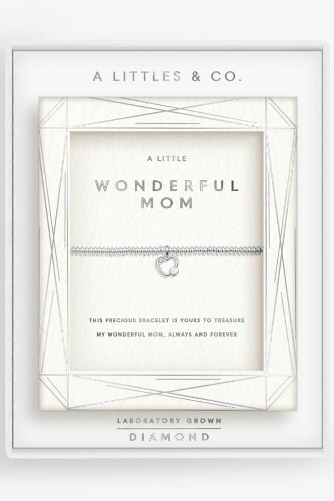 Wonderful Mom Silver Plated Lab Grown Diamond JEWELRY A LITTLES &amp; CO 