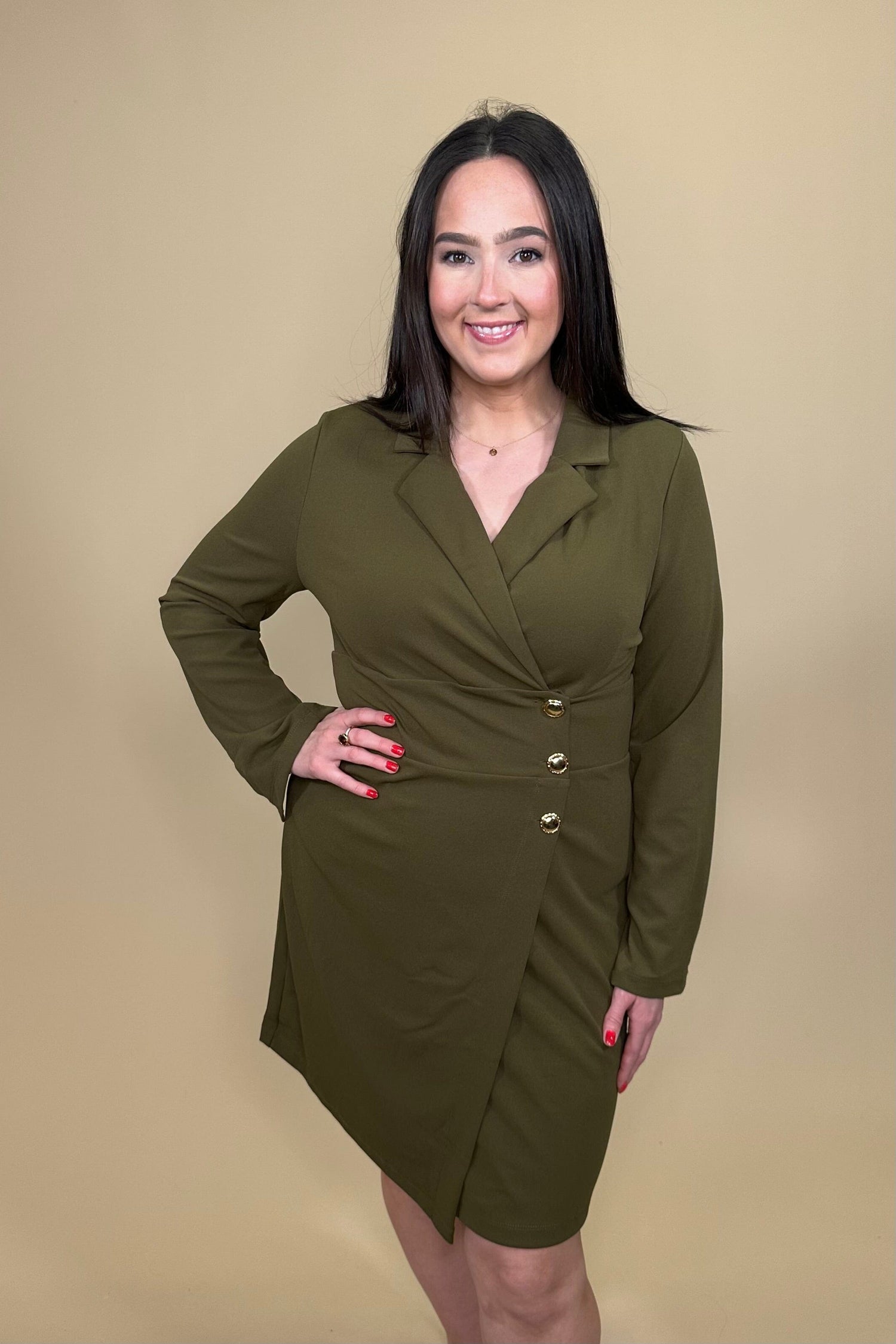 Long Sleeve Dress w/Gold Buttons DRESS DEAR SCARLETT 