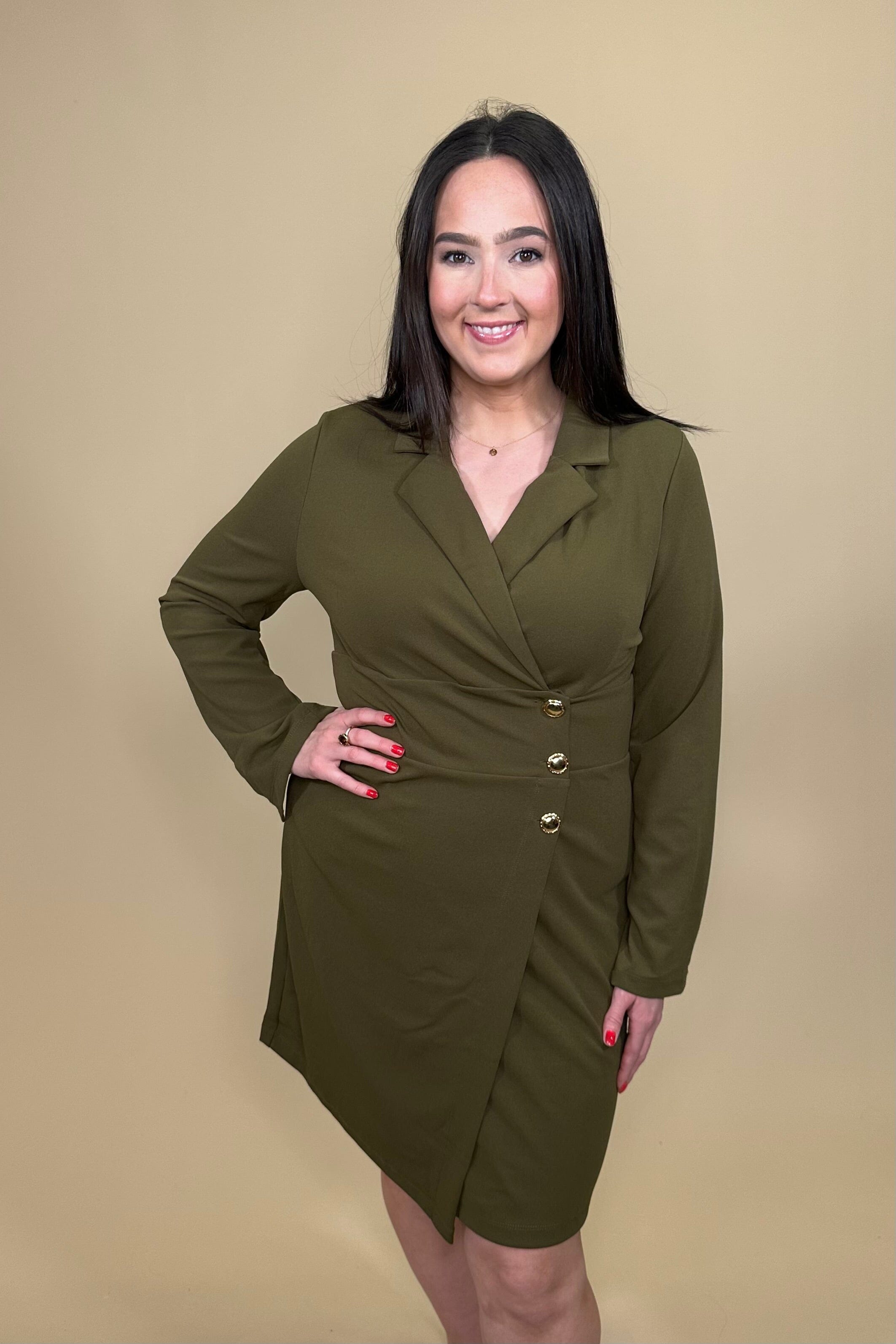 Long Sleeve Dress w/Gold Buttons DRESS DEAR SCARLETT 