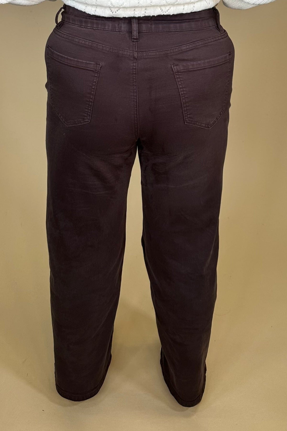 Wide-Leg Twill Pants w/ Front Embroidery BOTTOMS CHARLIEB 