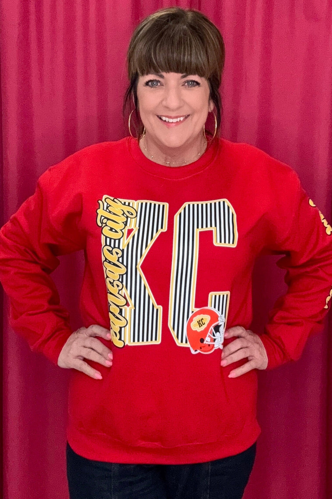 Kansas City Stripes Sweatshirt MISSY BASIC KNIT SOUTHERN BABE 