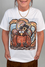 Short Sleeve Bling Turkey Tee MISSY BASIC KNIT:~~Unassigned~~ INDIGO BLUE 