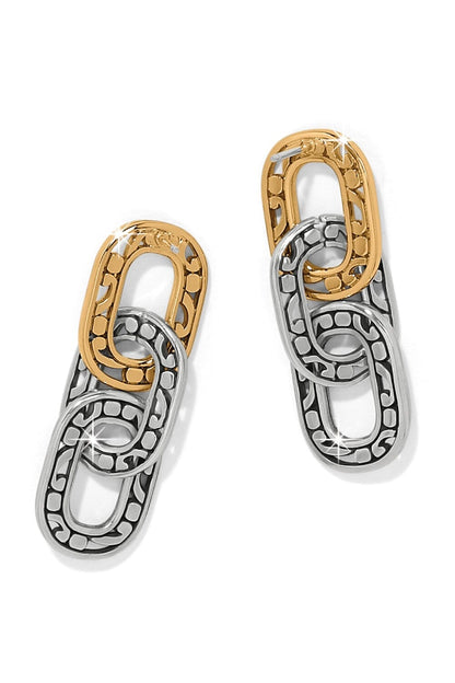 Contempo Linx Duo Two Tone Post Drop Earrings BJEWELRY brigh 