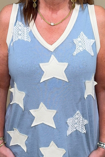 Sleeveless Tank w/Stars JR TOP DRESSY POL CLOTHING 