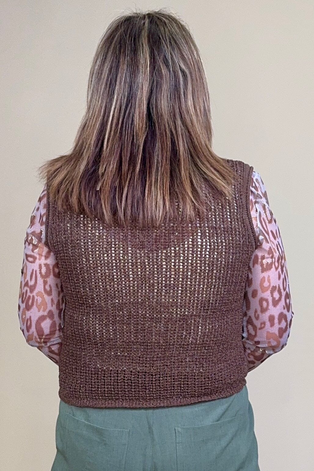 Tie Front Vest JRTOP CASUAL TOP BLUPEPPER 