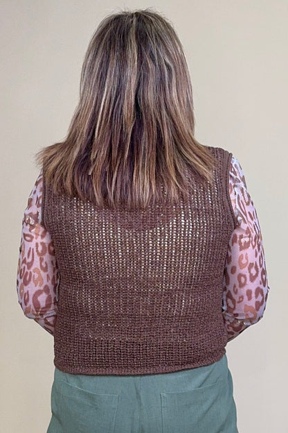 Tie Front Vest JRTOP CASUAL TOP BLUPEPPER 