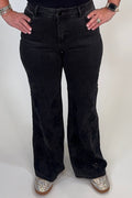 Audrey Mid Rise Overlayed Denim Palazzo BOTTOMS:~~Unassigned~~ TRIBAL 
