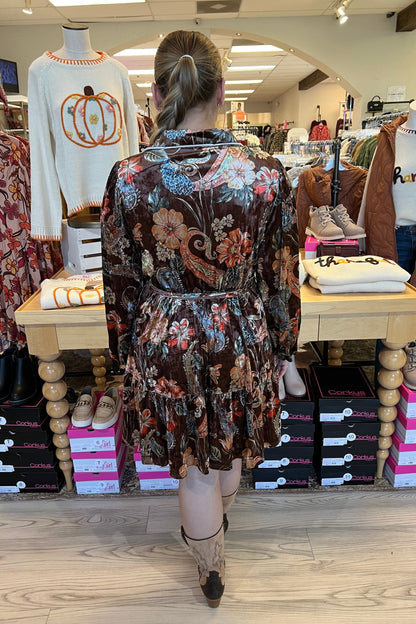 Long Sleeve Velvet Dress w/Collar DRESS JODIFL 