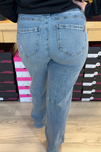 32/22&quot; Ab Solution Skyrise Round Up Wide Leg JEANS DEMOCRACY 