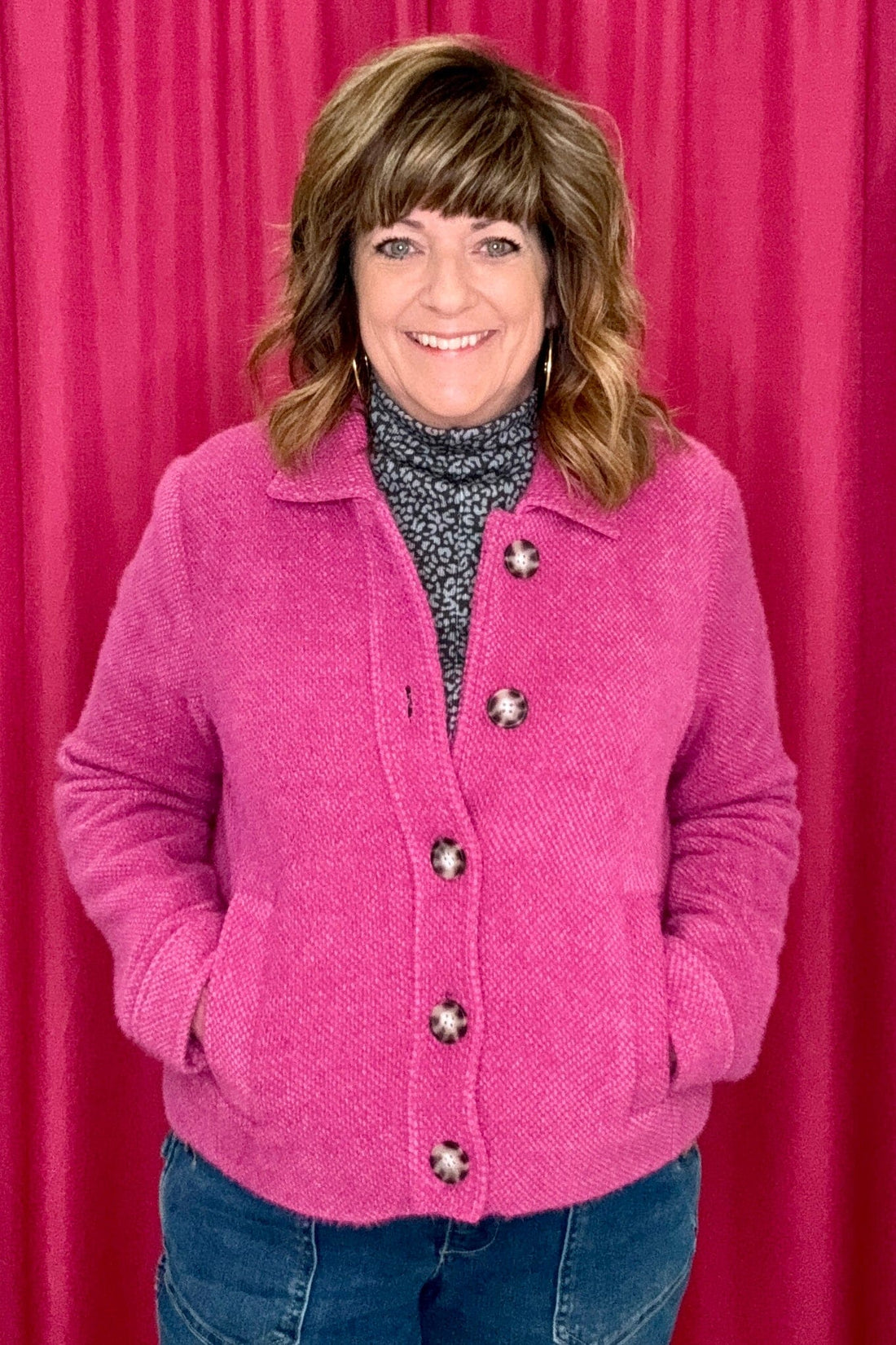 Long Sleeve Button Front Jacket JACKET TRIBAL 