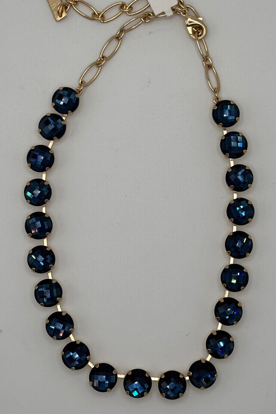 Large Everyday Round Necklace In Checkerboard Royal Blue BETTERBRANDJEWELRY Mariana