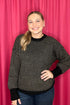 Long Sleeve Jacquard Crew Neck Sweater SWEATER BLUPEPPER 