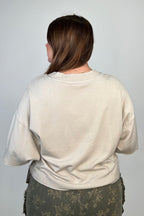 Mock Neck Short Sleeve Sweater - Bone