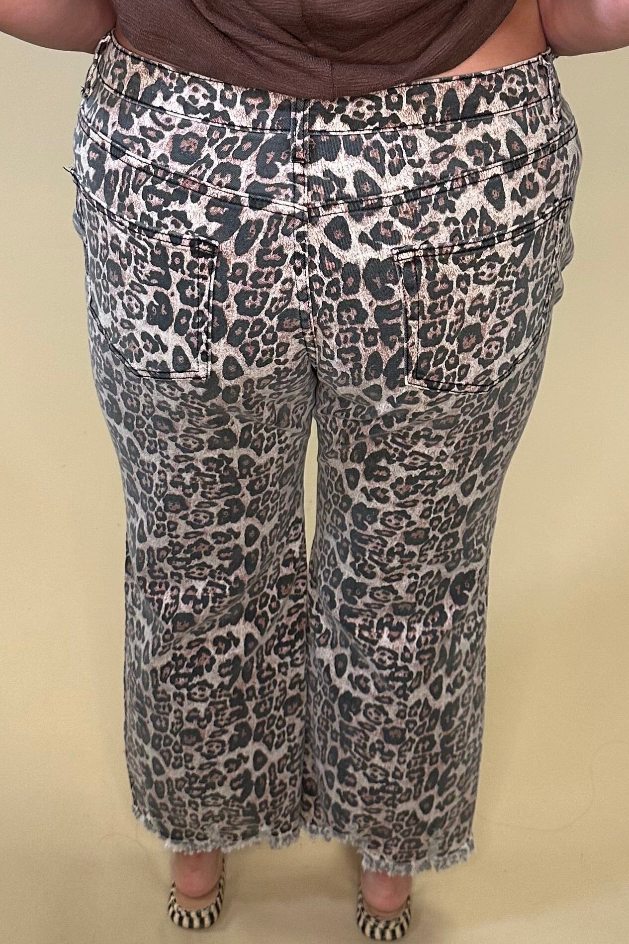 Leopard Printed Pant w/Freyed Ankle BOTTOMS STERLINGKREEK 