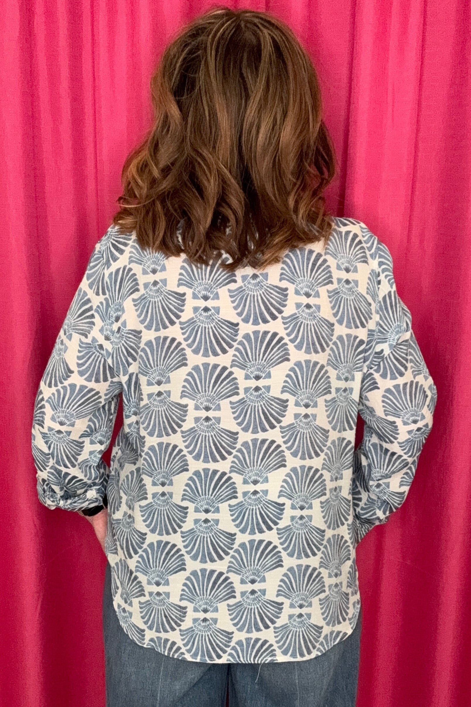 Long Sleeve Printed Button Down MISSY TOP SPECIAL ZAC &amp; RACHEL 