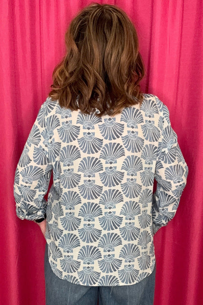 Long Sleeve Printed Button Down MISSY TOP SPECIAL ZAC &amp; RACHEL 