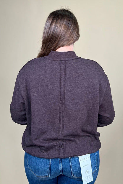 Ribbed Bubble Sweatshirt MISSY BASIC KNIT:~~Unassigned~~ TRIBAL 