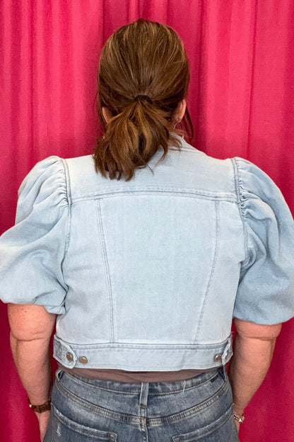 Puff Sleeve Cropped Trucker Jacket OUTFIT COMPLETER LIVERPOOL 